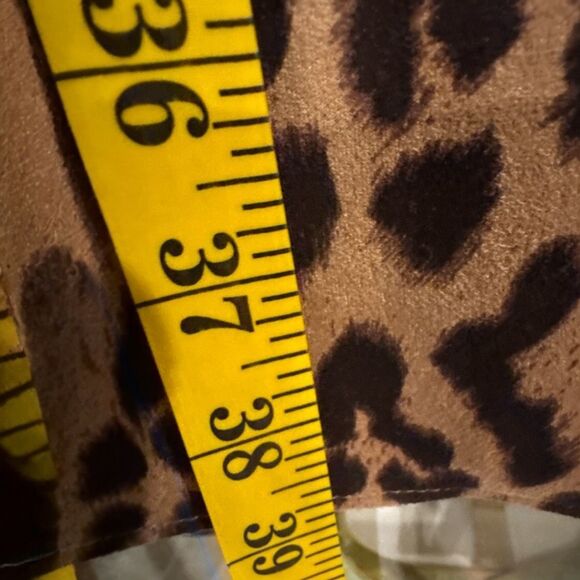 Zara Women's Open Front Leopard Print Notched Lapel Jacket Coat Tan Brown Medium - Picture 6 of 6